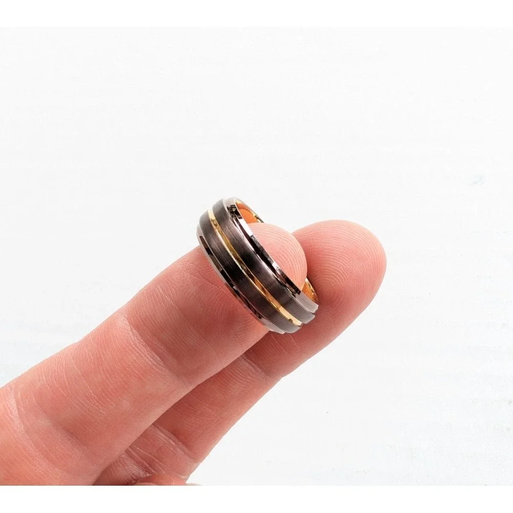 READ Stauer Mens Ring Size‎ 9 Infinity Band in Box Diamond Aura